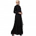 Double layered abaya with cuff sleeves- Black Double layered abaya with cuff sleeves- Black
